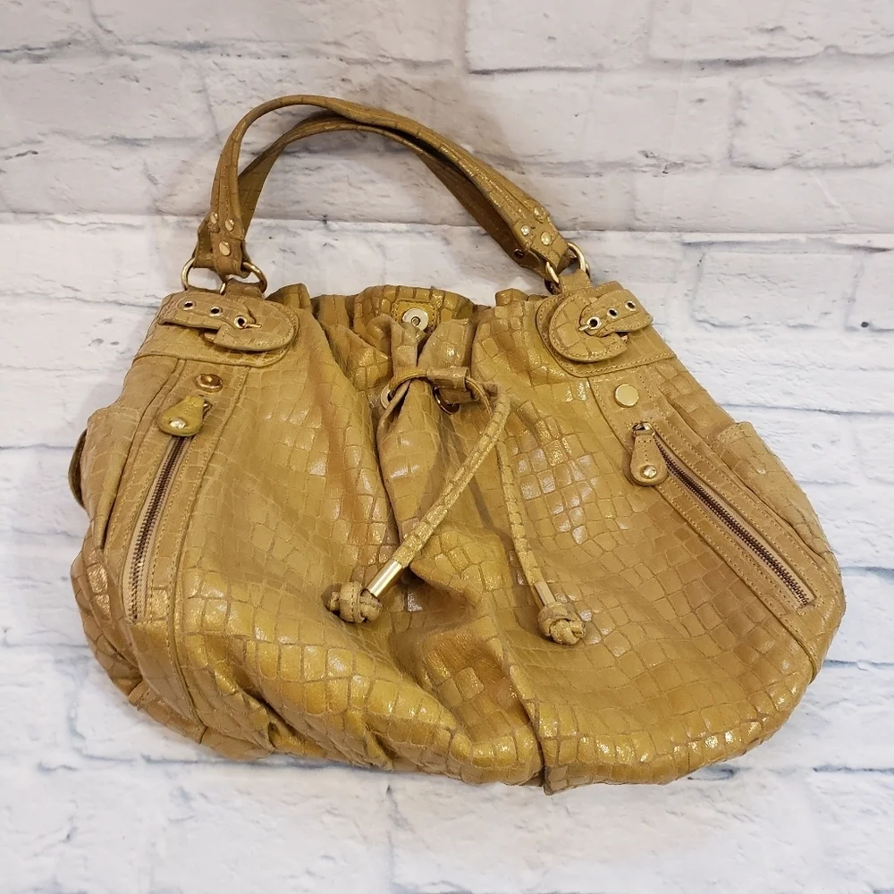 HYPE Leather Alligator Hobo Shoulder Bag